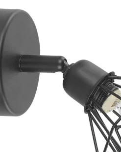 Sæt af 2 spotlight-lamper ERMA Sort Metal Justerbar