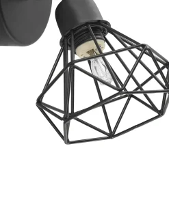 Sæt af 2 spotlight-lamper ERMA Sort Metal Justerbar