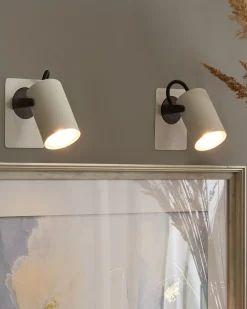 Sæt af 2 spotlight-lamper KLIP Hvid Metal Justerbar