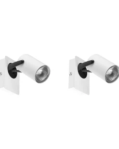 Sæt af 2 spotlight-lamper KLIP Hvid Metal Justerbar
