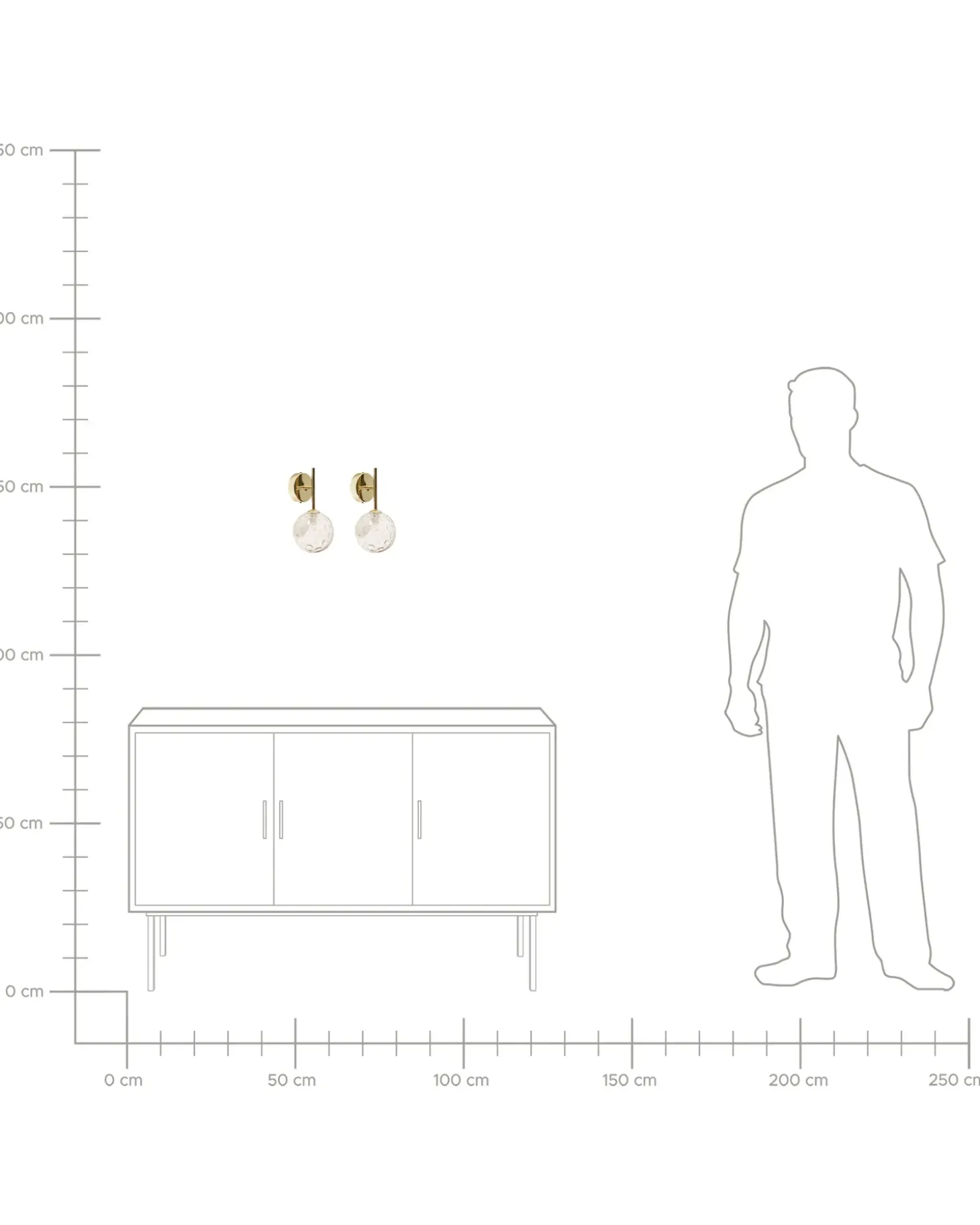 Sæt af 2 væglamper ANADYR Beige Glas