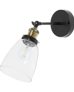 Sæt af 2 væglamper LOVAT Transparent Sort Metal Justerbar