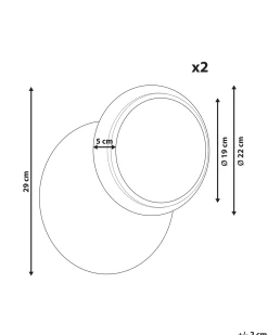Sæt af 2 væglamper SEMNON Sort Metal LED