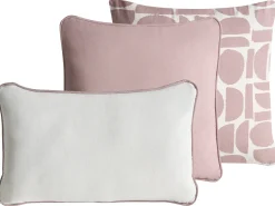 Sæt med 3 dekorative puder PENTACE Bomuld 30 x 50 cm 45 x 45 cm Lyserød Ensfarvet