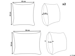 Sæt med 3 dekorative puder PENTACE Bomuld 30 x 50 cm 45 x 45 cm Lyserød Ensfarvet