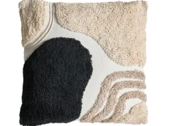 Sæt med 3 dekorative puder ALSTONIA Bomuld 30 x 50 cm 45 x 45 cm Sort Abstraktmønster