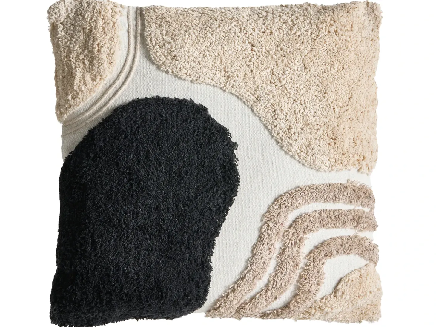 Sæt med 3 dekorative puder ALSTONIA Bomuld 30 x 50 cm 45 x 45 cm Sort Abstraktmønster