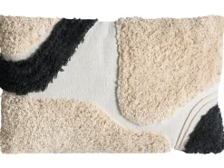 Sæt med 3 dekorative puder ALSTONIA Bomuld 30 x 50 cm 45 x 45 cm Sort Abstraktmønster