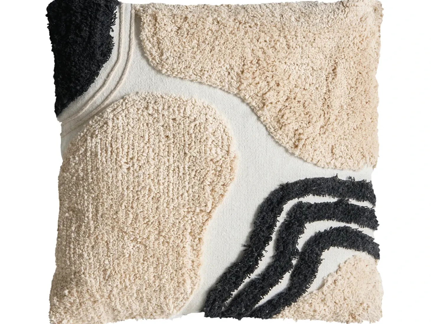 Sæt med 3 dekorative puder ALSTONIA Bomuld 30 x 50 cm 45 x 45 cm Sort Abstraktmønster