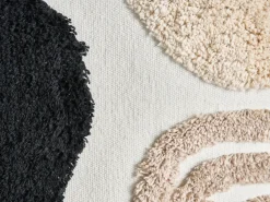 Sæt med 3 dekorative puder ALSTONIA Bomuld 30 x 50 cm 45 x 45 cm Sort Abstraktmønster