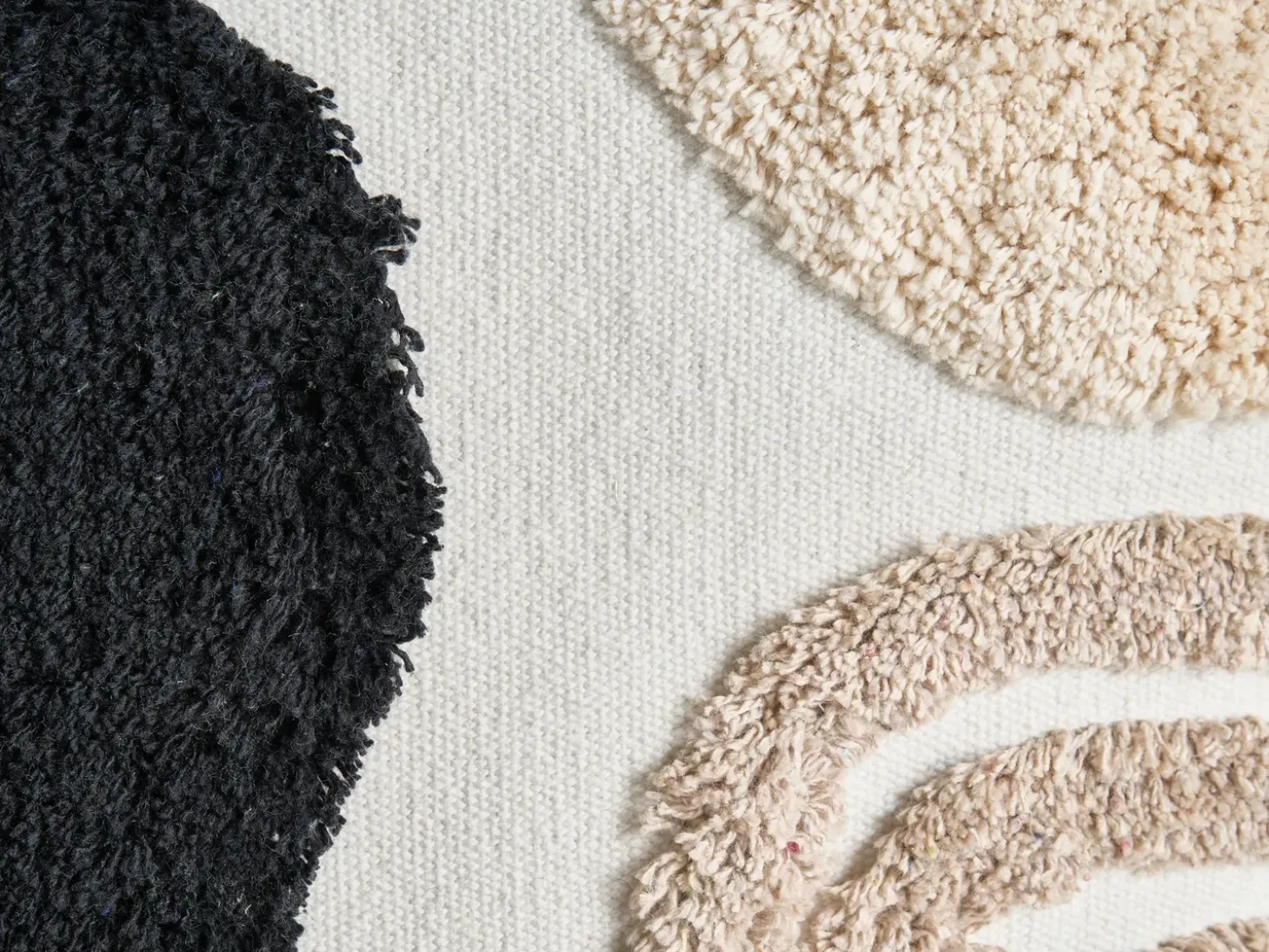 Sæt med 3 dekorative puder ALSTONIA Bomuld 30 x 50 cm 45 x 45 cm Sort Abstraktmønster