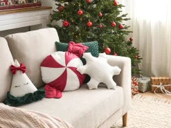 Sæt med 3 dekorative puder NOELNEST Velour 30 x 35 cm 40 x 40 cm Multifarvet Julemønster