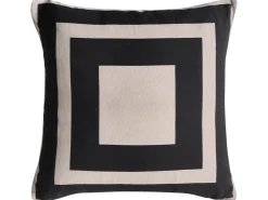 Sæt med 3 dekorative puder MERBAU Bomuld 45 x 45 cm Sort/beige Abstraktmønster