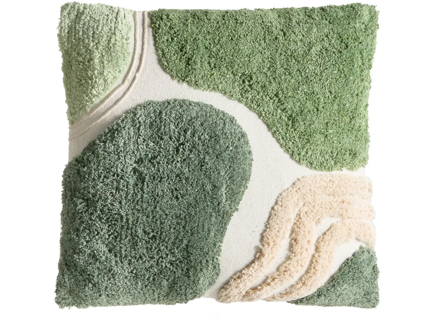Sæt med 3 dekorative puder ALSTONIA Bomuld 30 x 50 cm 45 x 45 cm Grøn Abstraktmønster
