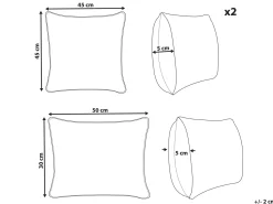 Sæt med 3 dekorative puder AGATHIS Bomuld 30 x 50 cm Sort/beige Abstraktmønster