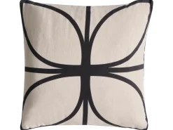Sæt med 3 dekorative puder AGATHIS Bomuld 30 x 50 cm Sort/beige Abstraktmønster