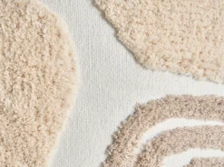 Sæt med 3 dekorative puder ALSTONIA Bomuld 30 x 50 cm 45 x 45 cm Beige Abstraktmønster