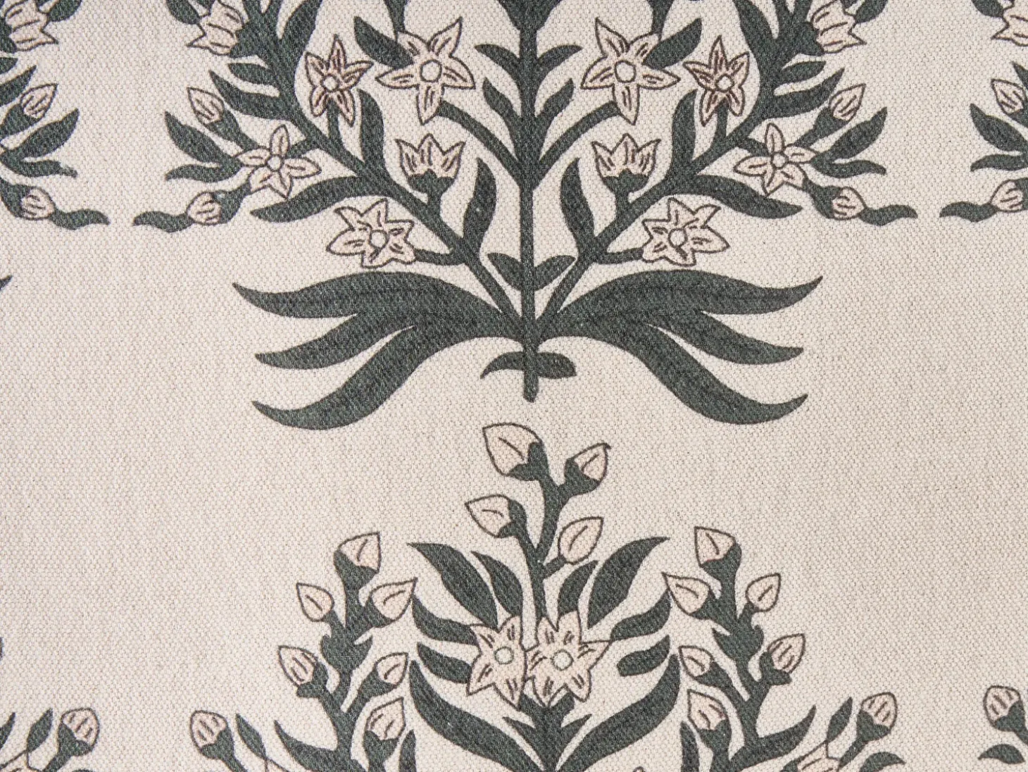 Sæt med 3 dekorative puder MYRISTICA Bomuld 30 x 50 cm 45 x 45 cm Beige Blomstermønster
