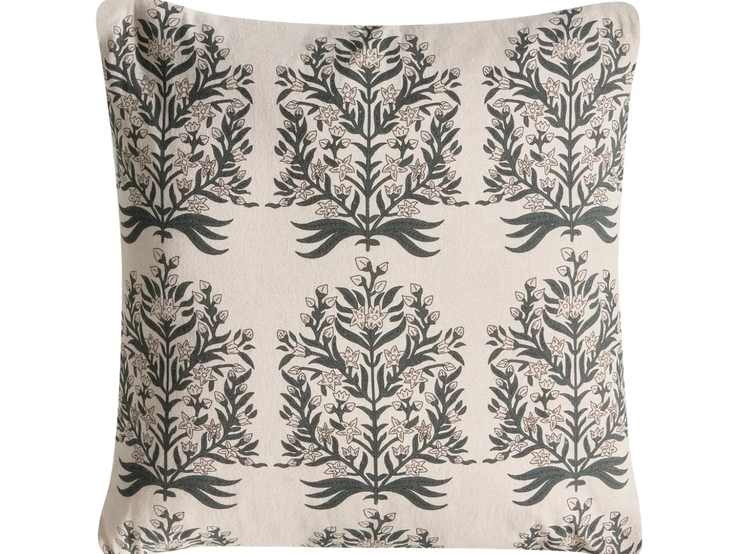 Sæt med 3 dekorative puder MYRISTICA Bomuld 30 x 50 cm 45 x 45 cm Beige Blomstermønster