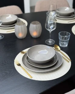Sæt med 4 dybe tallerkener COSTMARY Stentøj Grå
