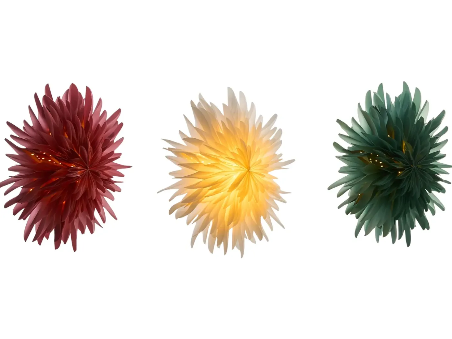 Sæt med 3 hængende dekorationer LED GROVLAN Stjerne 41 cm Multifarvet