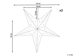 Sæt med 2 hængende dekorationer LED MOTTI Stjerne 45 cm Rød