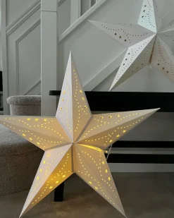 Sæt med 2 hængende dekorationer LED MOTTI Stjerne 45 cm Hvid