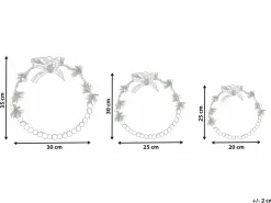 Sæt med 3 hængende dekorationer LED KEITELE Krans 25/30/35 cm Hvid