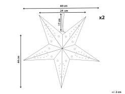 Sæt med 2 hængende dekorationer LED MOTTI Stjerne 60 cm Sort
