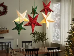 Sæt med 2 hængende dekorationer LED MOTTI Stjerne 60 cm Hvid