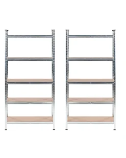 Sæt med 2 hylder til garagen XITTA Metal 150 cm 75 cm Sølv