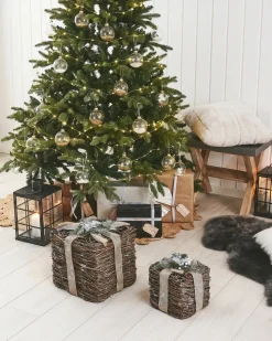 Sæt med 2 juledekorationer INARI Julegaver 28/21 cm Sølv