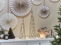 Sæt med 2 juledekorationer LED NEIDEN Juletræ 52/38 cm Sølv