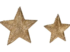 Sæt med 2 juledekorationer LED HAMPEN Stjerne 24/30 cm Guld
