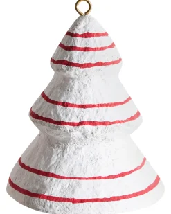 Sæt med 12 julepynt til juletræet GIDEALVEN Papmaché Rød/Hvid