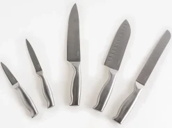 Sæt med 5 knive i blok MASHIKO Sølv