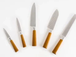 Sæt med 5 knive i blok TOCHIGI Brun