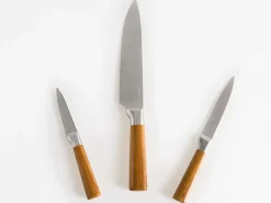 Sæt med 3 knive TOCHIGI Brun