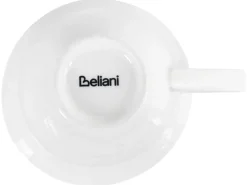 Sæt med 4 kopper med underkopper ELDERBERRY Porcelæn Hvid