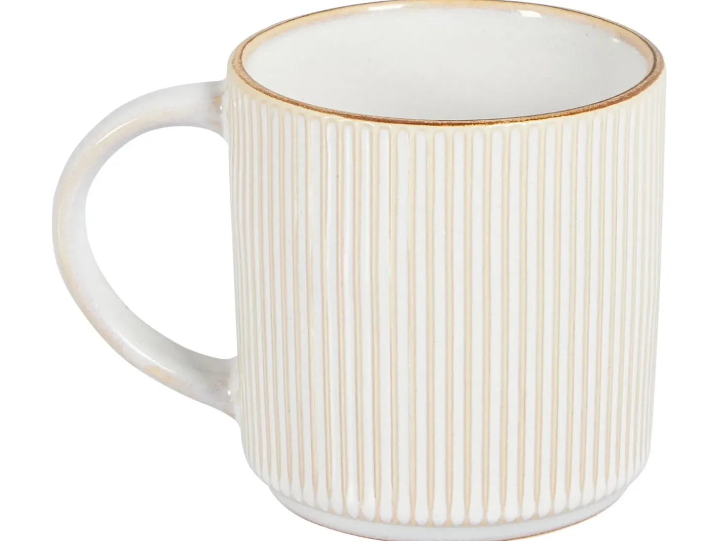 Sæt med 4 kopper MUGWORT Stentøj Lys Beige
