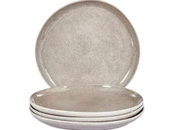 Sæt med 4 middagstallerkener COSTMARY Stentøj Grå