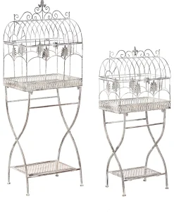 Sæt med 2 reoler SICILY Metal 122/90 cm 43/37 cm Grå