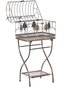 Sæt med 2 reoler SICILY Metal 122/90 cm 43/37 cm Sort