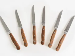 Sæt med 6 steakknive NAGANO Brun