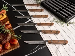 Sæt med 6 steakknive NAGANO Brun