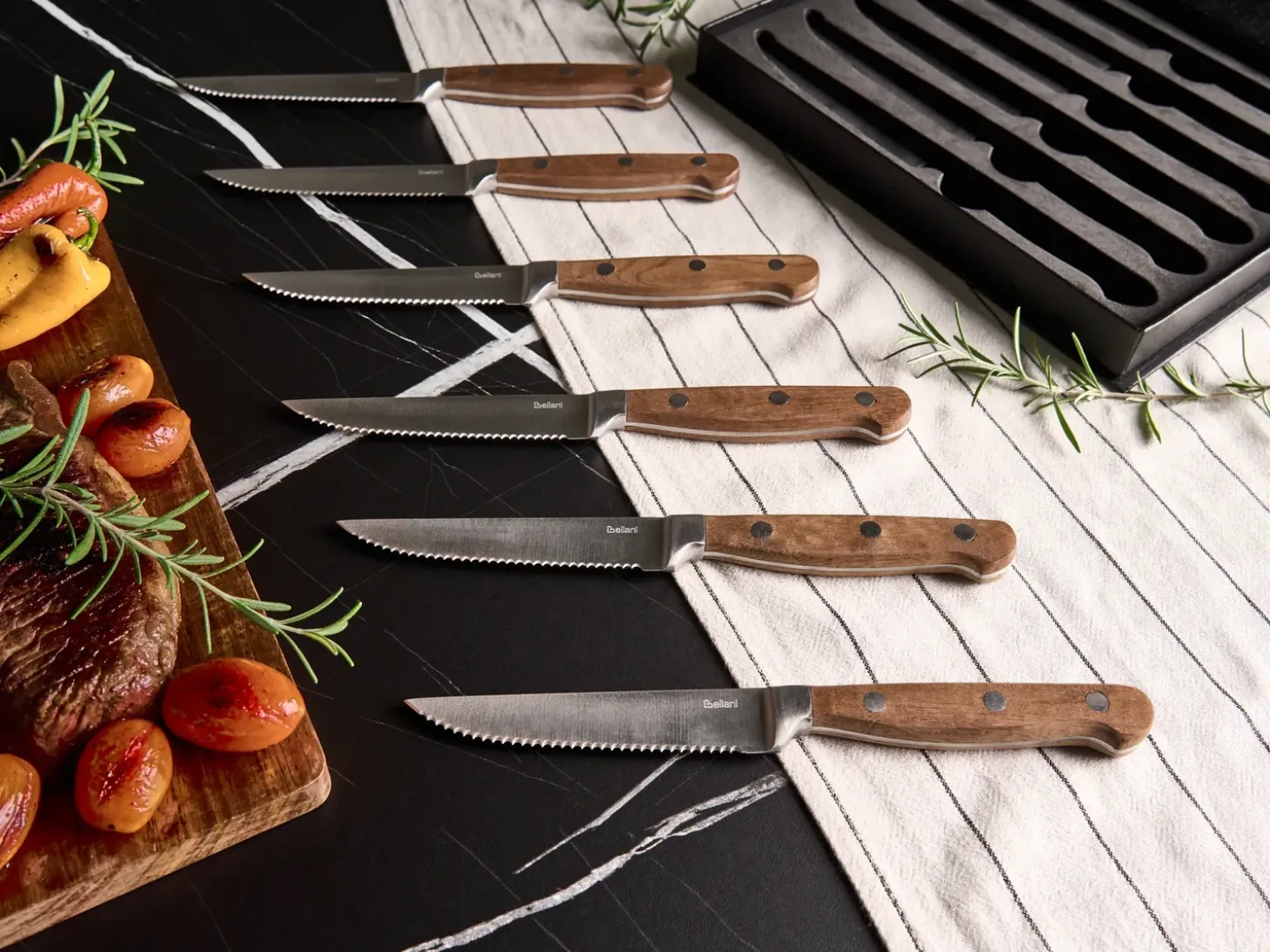 Sæt med 6 steakknive NAGANO Brun