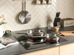 Sæt med 3 stegepander PRIMECOOK Rustfrit stål Sølv