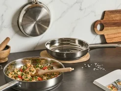 Sæt med 3 stegepander PRIMECOOK Rustfrit stål Sølv