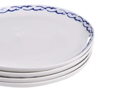 Sæt med 12 stykker service AMCHUR Porcelæn Hvid/blå