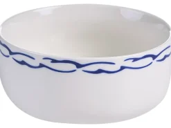 Sæt med 12 stykker service AMCHUR Porcelæn Hvid/blå